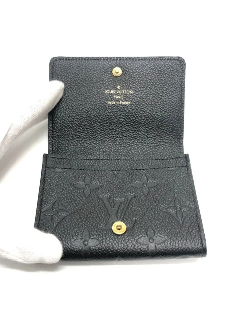 Louis Vuitton Card Case Business Holder Monogram Empreinte Leather Black